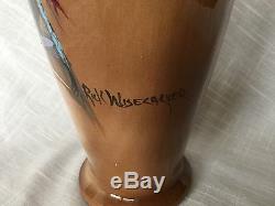 10 Tall Rick Wisecarver Art Pottery Indian Native American Portrait Vase 1989
