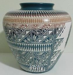 12X 12 Jr. D. Aragon Laguna Pueblo Native American Pottery Vase Kachina Diane