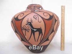 13 Coiled Zuni Pottery Native American Indian Pueblo Deer by Priscilla Peynetsa