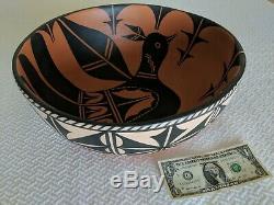 14.5 Indian Bowl, HUGE, Santo Domingo, Handmade, Hand Painted, Native American