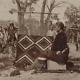1897 NATIVE AMERICAN INDIAN WOMAN NAVAJO WEAVER AT BLANKET LOOM, POTTERY, HOGAN