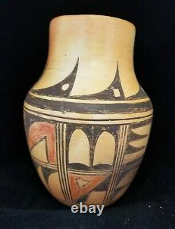 1910 20's Vintage HOPI Pottery polychrome sikyatki design vase 8.5'' x 6