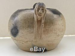 1930 MAUDE WELCH CHEROKEE INDIAN Figural POTTERY SIGNED & Dated N. Carolina