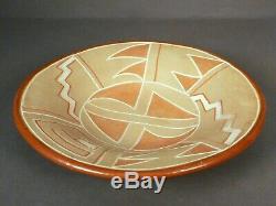1940s Ohkay Owingeh San Juan Pueblo Native American Pottery Incised Red Plate