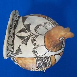 1950s ACOMA INDIAN Pottery DELORES SANCHEZ polychrome LARGE TURKEY FIGURE