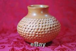 1965 Garnet Pavatea Hopi Indian Native American Clay Pottery Vase Corrugated 5