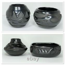 1968 Santa Clara Blackware 4 Pots by Madeline Naranjo Native American Pottery