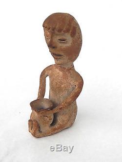19th C. Tesuque Rain God Cochiti Native American Indian Pueblo Pottery Figure
