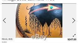 2005 Rare Robert Rivera Painted Native American Apache Indian Fetish Gourd Art