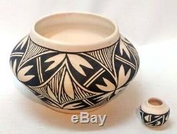 2 Vintage pottery BOWL Native American Pauline Abeita Acoma Pueblo