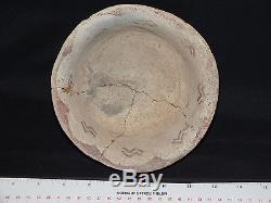 6.25 x 3 Hohokam Helmet Bowl, c. 850AD. NO RESTORATION, Broken/Glued ANASAZI