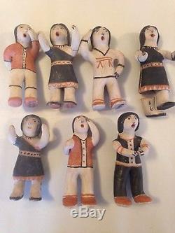 7 Charming Pottery Men/Women Native American Serafina Ortiz Cochiti Pueblo
