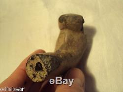 ANTIQUE NATIVE AMERICAN INDIAN Pottery Pipe ARTIFACT