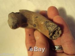 ANTIQUE NATIVE AMERICAN INDIAN Pottery Pipe ARTIFACT