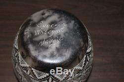 AUTHENTIC NATIVE AMERICAN HORSE HAIR ETCHED POTTERY By EVERSON WHITEGOAT-NAVAJO