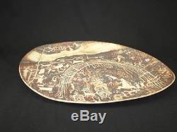 A Large Pottery Charger with native American Scene depicting 1200AD, David Salk