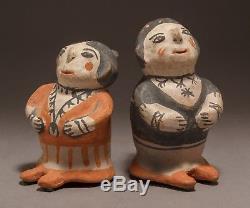A Rare Native American Cochiti Pueblo Pair of Figurines by Teresita Romero