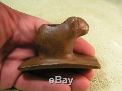 A VINTAGE SACRED PLATFORM EFFIGY NATIVE AMERICAN INDIAN POTTERY PEACE PIPE