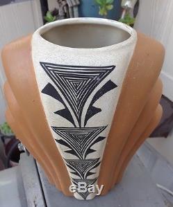 Acoma Indian Art Deco Vase New Mexico Native American Pottery