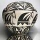 Acoma Kokopelli Native American Black-On-White Pottery Storage Jar Olla Antique