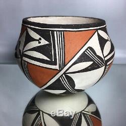 Acoma Native American Dolores Lewis Pottery Pot Jar Geometric Southwestern