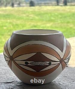 Acoma Native American Pottery Jar By Diane Lewis