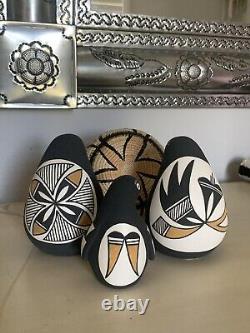 Acoma Penguin Set Native American Pottery Set