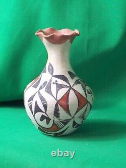 Acoma Polychrome Vase Vintage 1950 Incredible