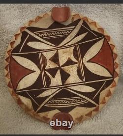 Acoma Pottery Ashtray Antique Native American Pie Crust Ashtray