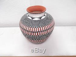 Acoma Pottery Native American Indian Pueblo Fine Line Basket Melissa C. Antonio