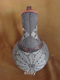 Acoma Pueblo Hand Painted Fine Line Polychrome Wedding Vase by Jay Vallo