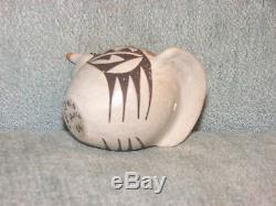 Acoma Pueblo Lucy Lewis Signed Dated Turkey Seed Pot Figure Figurene Pottery
