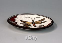 Acoma Pueblo Native American Indian Pottery Dragonfly Plate Marilyn Ray