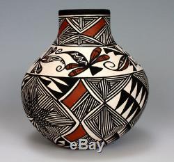 Acoma Pueblo Native American Indian Pottery Dragonfly Vase Berleen Estevan