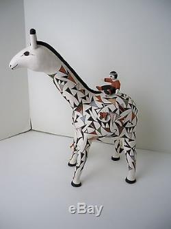 Acoma Pueblo Native American Indian Pottery LARGE Giraffe Judy Lewis