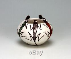 Acoma Pueblo Native American Indian Pottery Lizard Bowl Judy Lewis