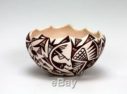 Acoma Pueblo Native American Indian Pottery Mimbres Bowl P. Lule