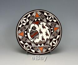 Acoma Pueblo Native American Indian Pottery Quail Plate Marilyn Ray