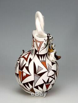 Acoma Pueblo Native American Indian Pottery Wedding Vase #1 Judy Lewis