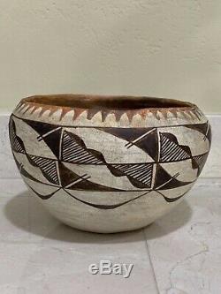 Acoma Pueblo Native American Pie Rim Bowl Lupe Paytiamo 1976 8.5 X 5.5