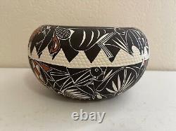 Acoma Pueblo New Mexico Signed Native American Pottery Vase Pot with Animals Dec