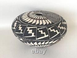 Acoma Pueblo Pottery Seed Pot Native American Polychrome Signed Dave Antonio 8
