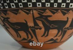 Acoma Pueblo Red Heartline Native American Pottery Vessel By Mildred Antonio