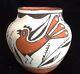 Acoma R. Leno pottery jar with bird black & red on white