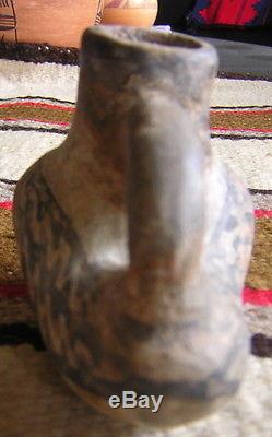 Anasazi Handled Jar, Prehistoric Pueblo Duck Effigy Vessel 3 by 3 1/2 by 3