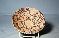 Anasazi / Hohokam red on buff geo design bowl ca. 1000 ad