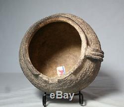 Anasazi intact corrugated olla/pitcher with handle ca. 1100 ad No Restoration