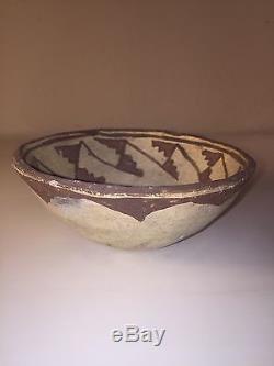 Ancient Anasazi Pottery Bowl With Polychrome Design