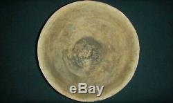 Ancient Native American Indian Caddo Pottery Large Ripley Engraved Bowl Solid