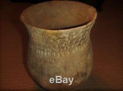 Ancient Native American Indian Pottery Texas Caddo Fingernail Punctate Jar